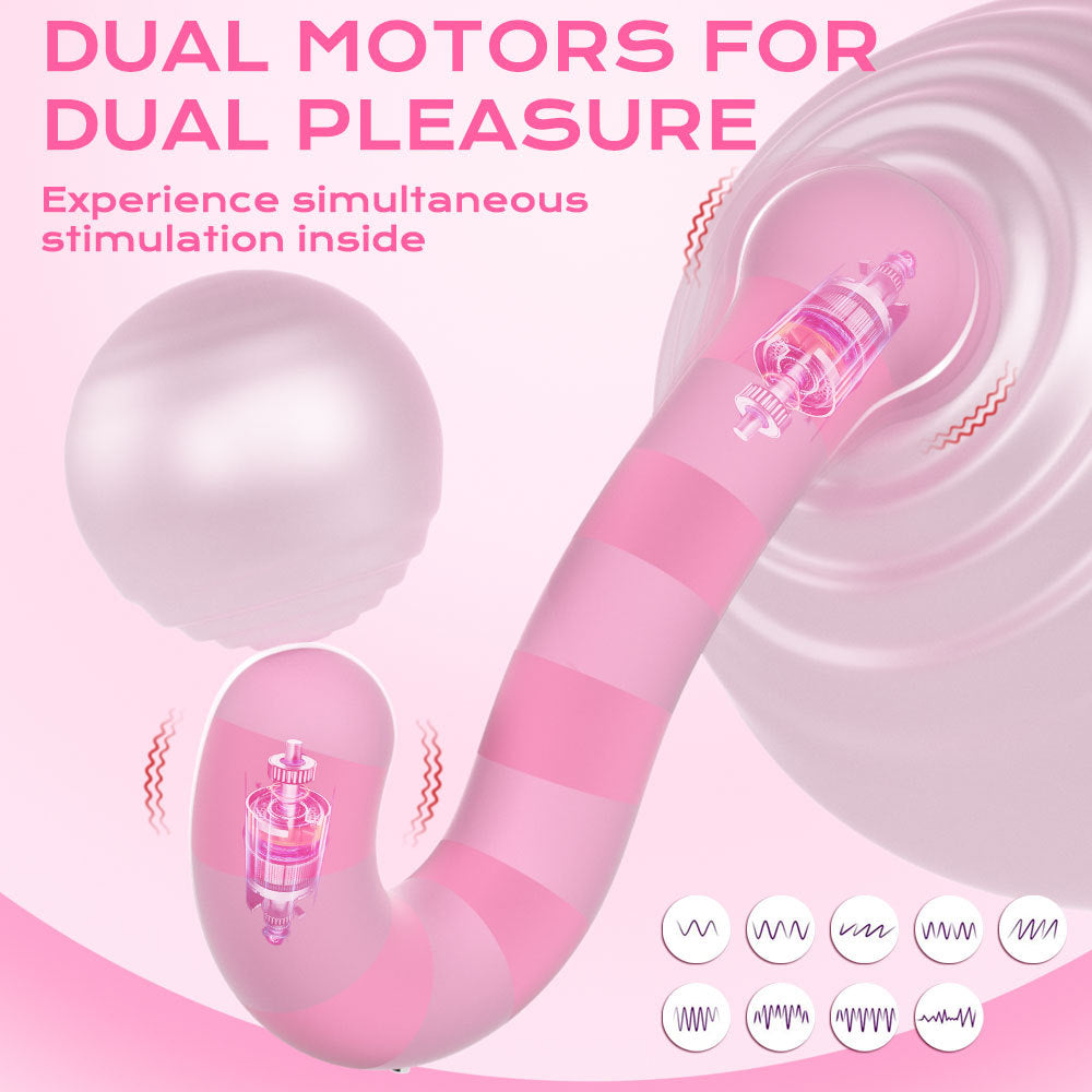 Double-headed Vibrating G-spot Clitoral Vibrator With APP Control