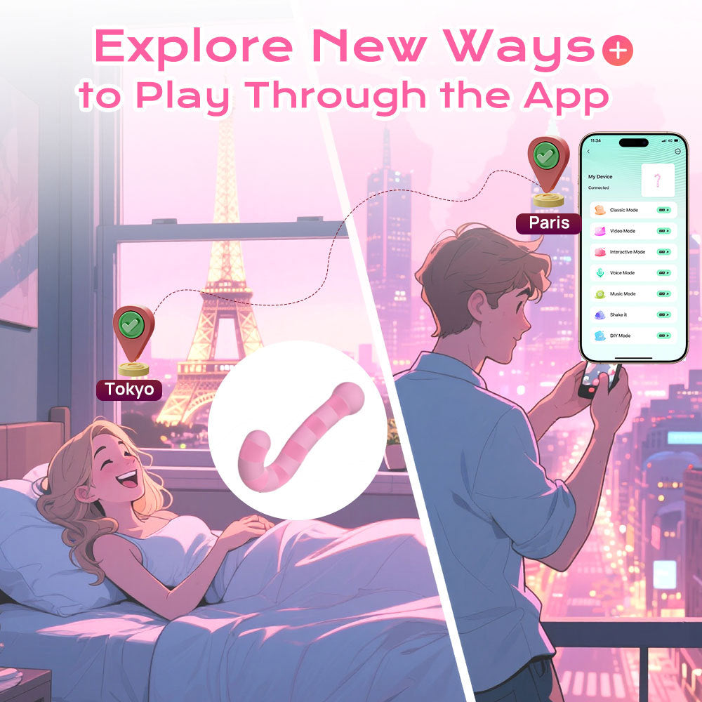 Double-headed Vibrating G-spot Clitoral Vibrator With APP Control