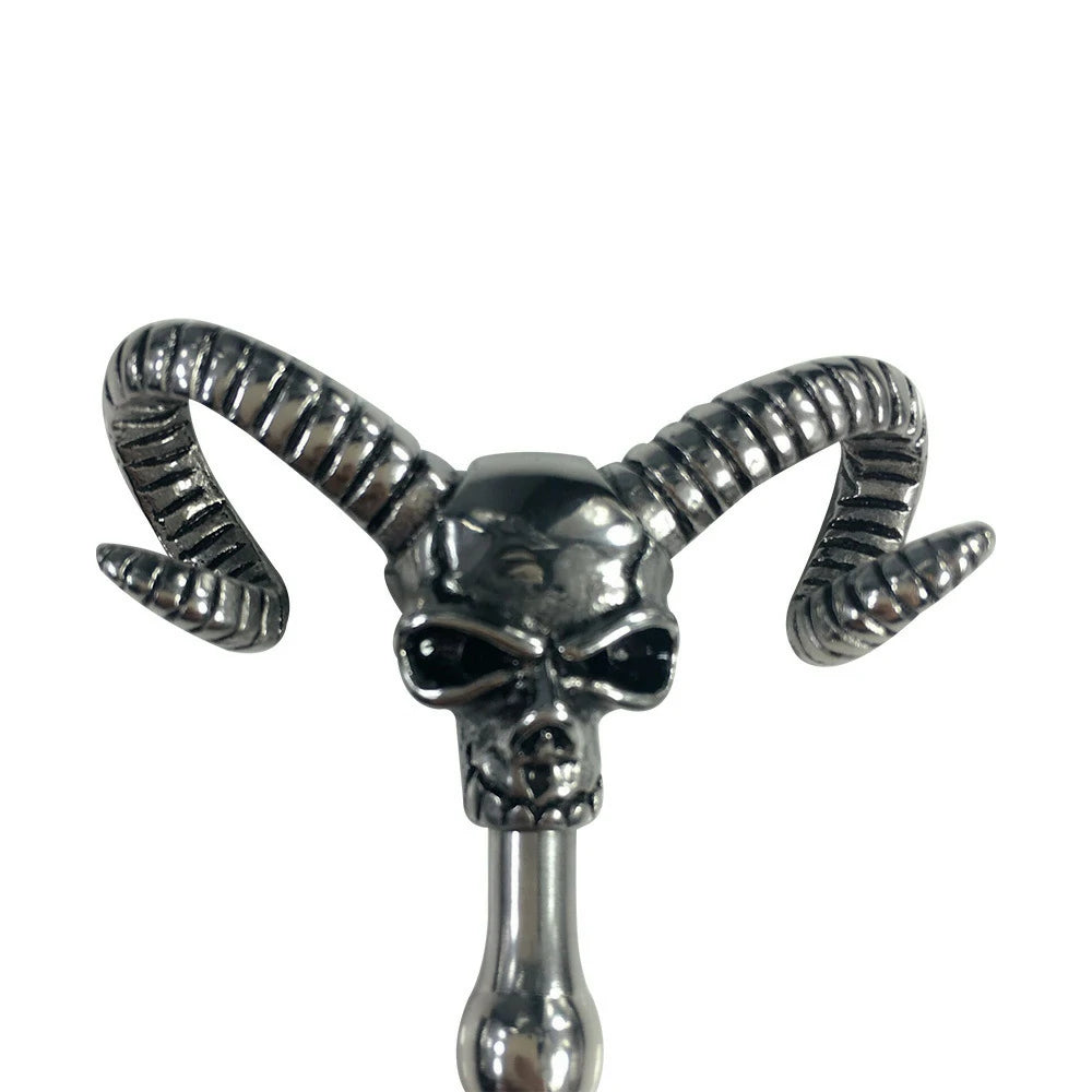Stainless steel urethral sound with a bull-head demon design