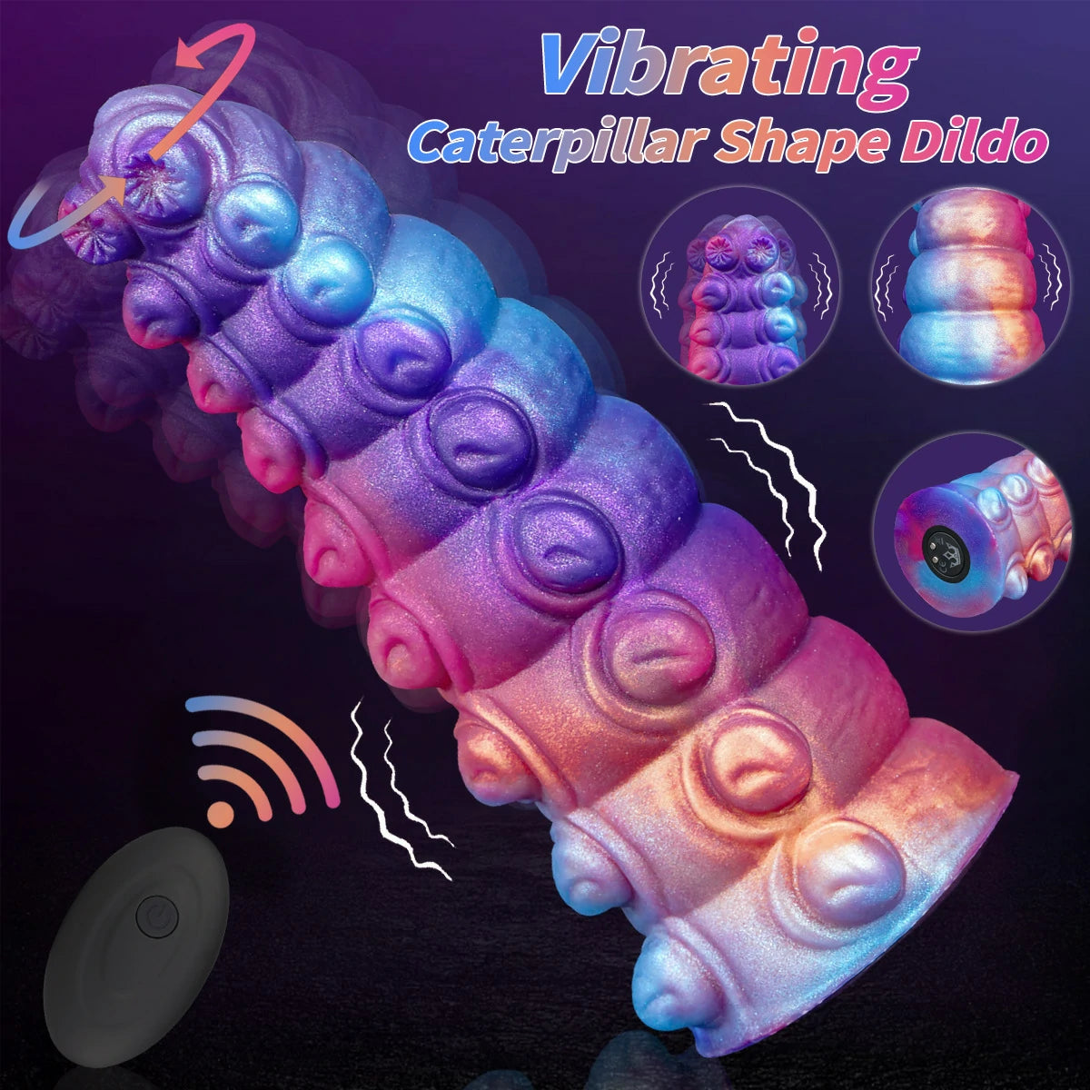 Caterpillar Dual-Use Textured Silicone Dildo & Anal Plug