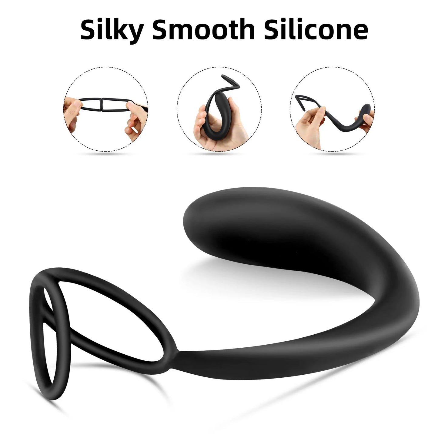 Small Vibrating Prostate Massager with Cock Rings