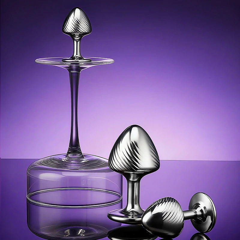 Crown Jewels Ribbed Gemstone Metal Butt Plug Collection