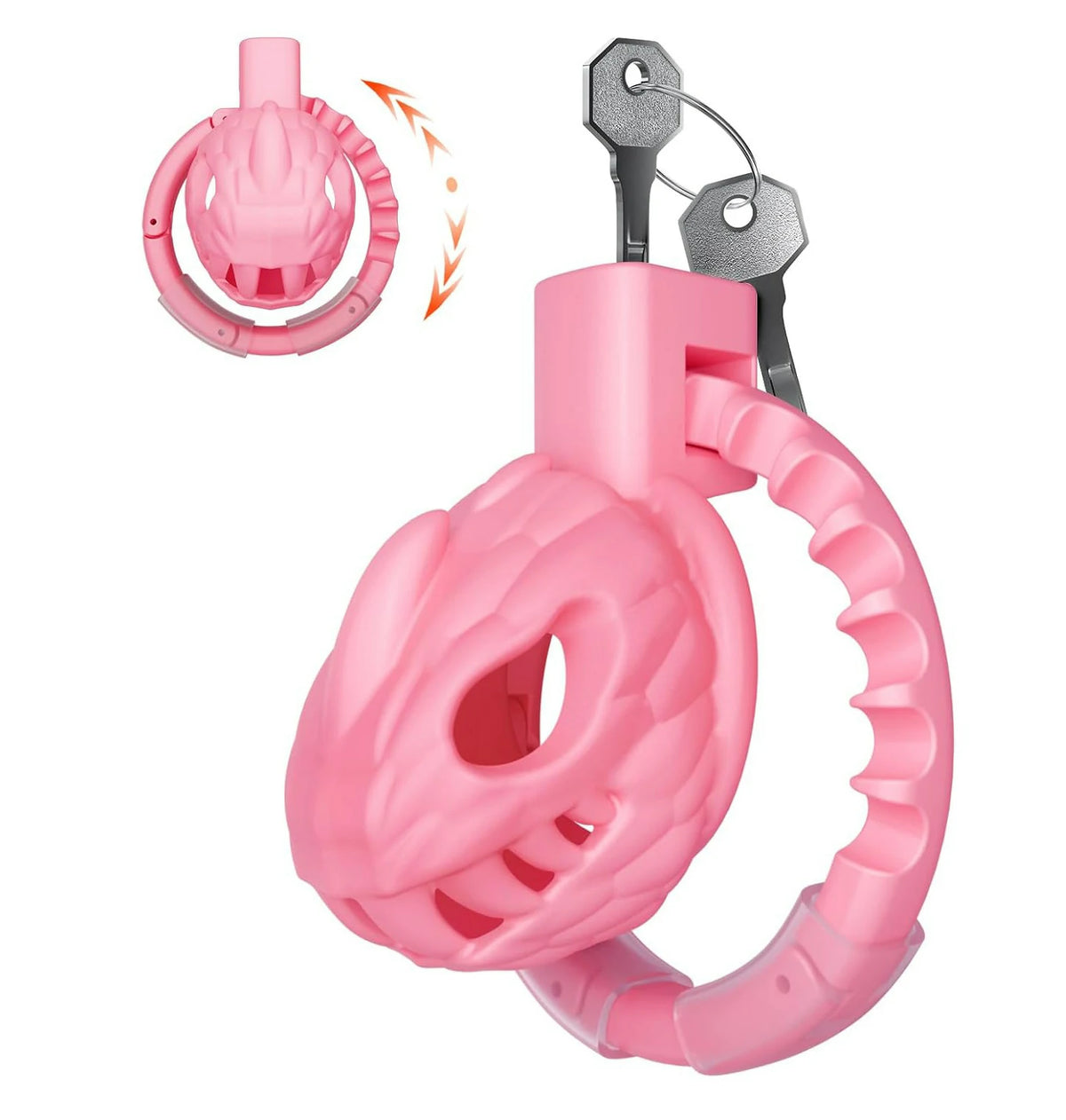 Fantasy Dragon Head Chastity Cage – Adjustable Ring Male Chastity Device