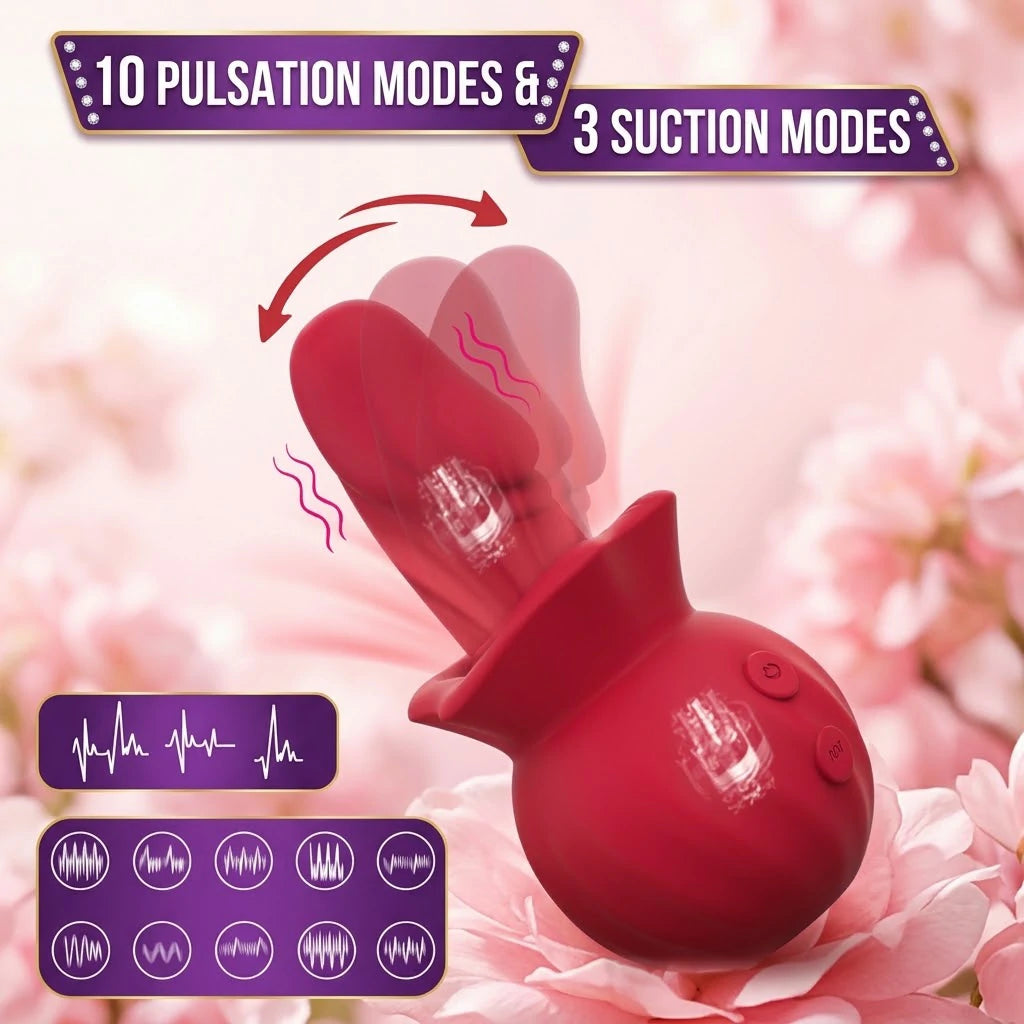 Rose Dildo Vibrator – Suction & Vibration Rose Toy