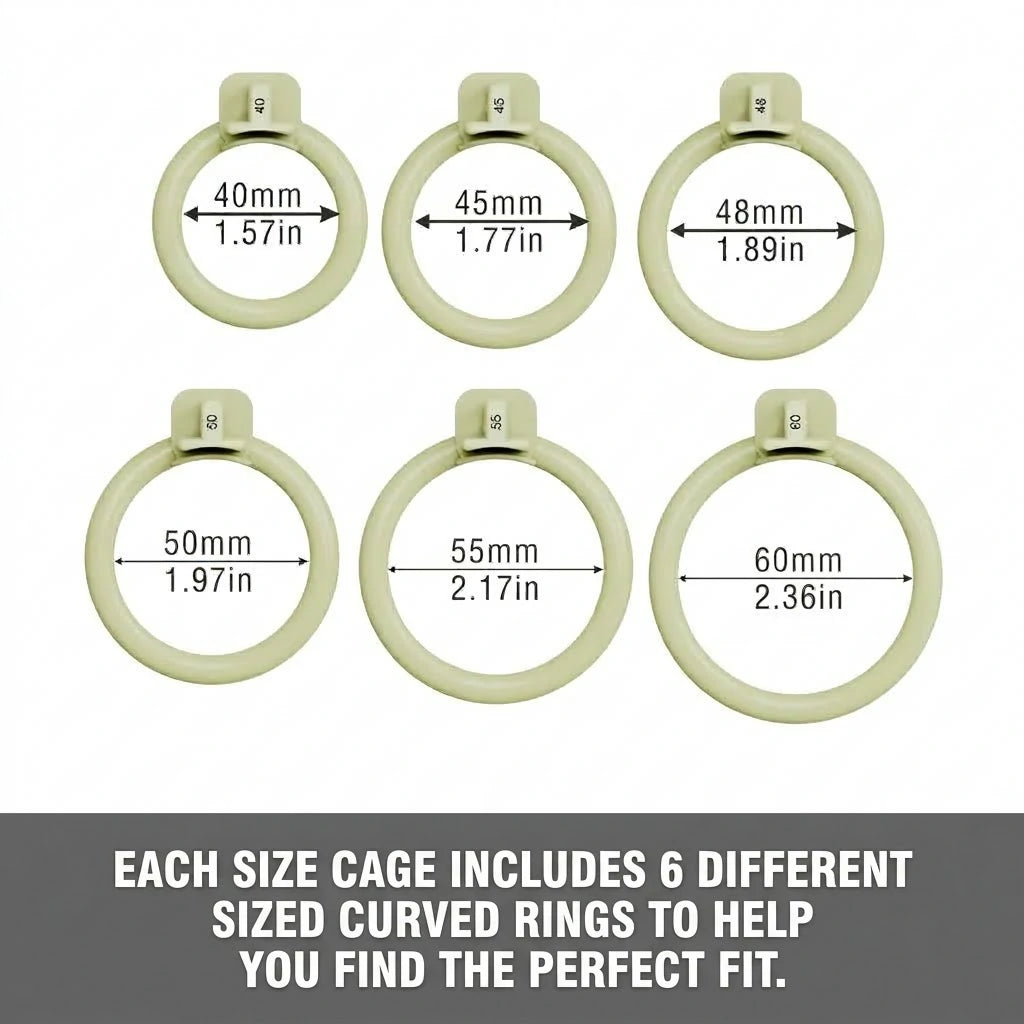 Golden Jewel Chastity Cage – Purple Gem with 6-Size Adjustable Rings