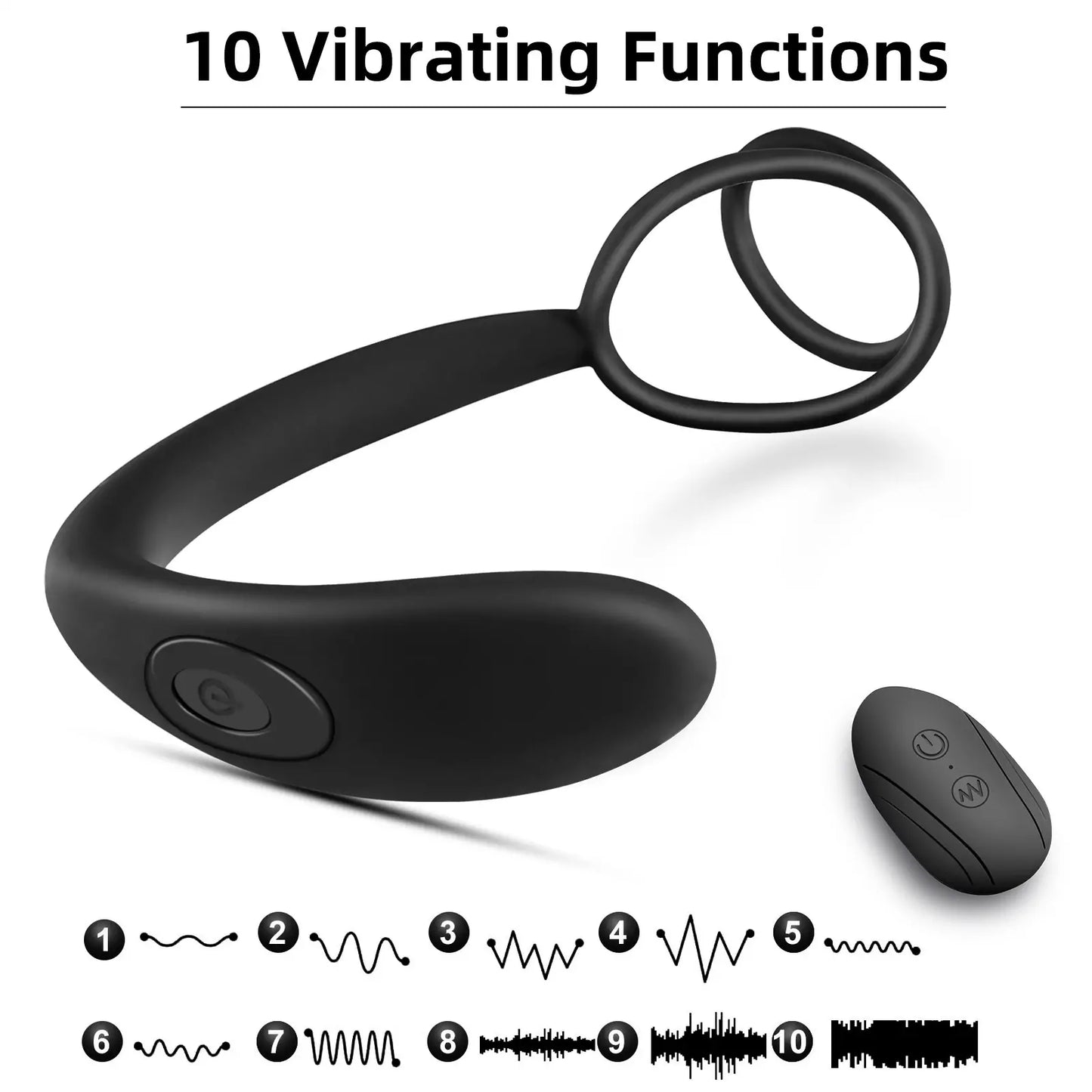 Small Vibrating Prostate Massager with Cock Rings