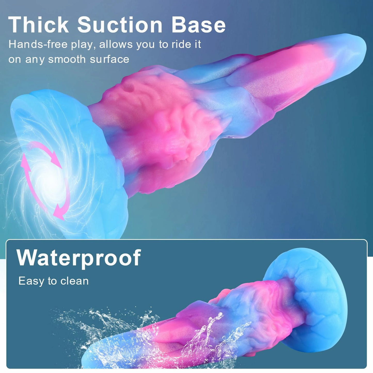 Multicolor Textured Ridge Silicone Dildo