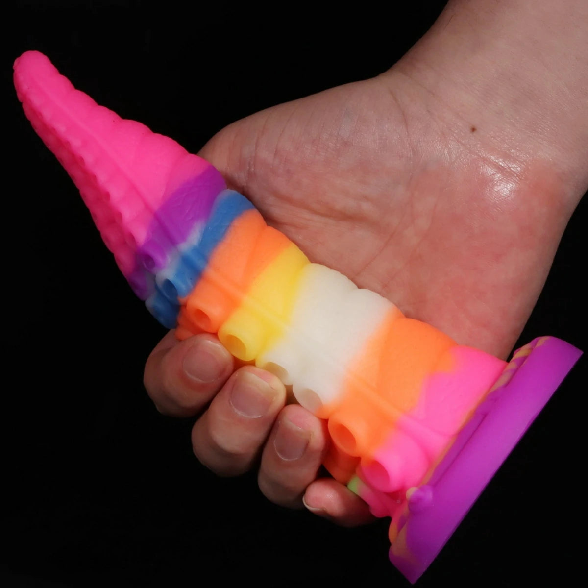 Octo Glow Multi Color Glow In The Dark Tentacle Anal Plug & Dildo
