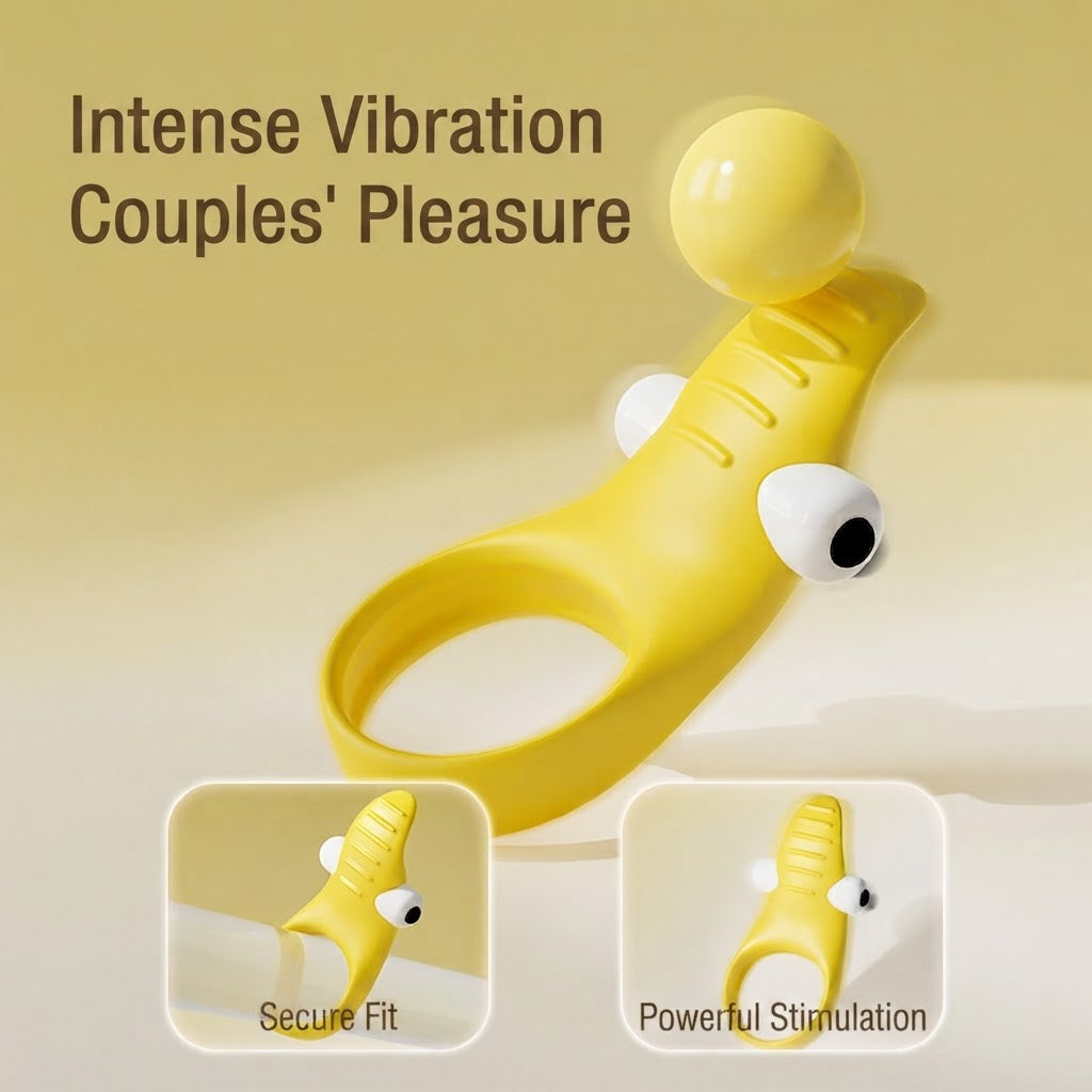 Vibrating Delay Ring with Banana Peel Clitoral Massager
