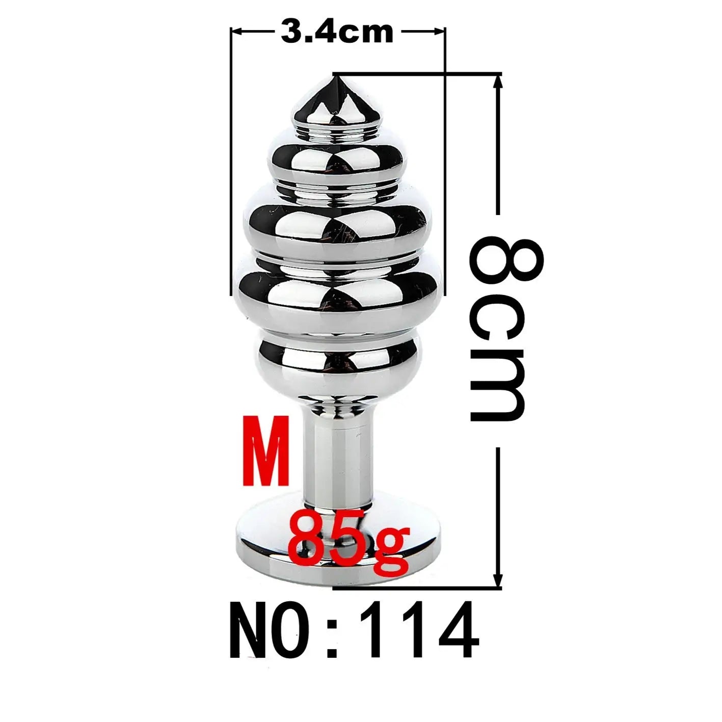 Diamond Spiral Metal Butt Plug 3 Size