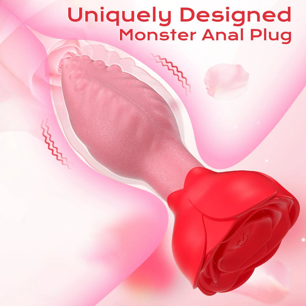Rose Spin - 360° Rotating App-Controlled Vibrating Butt Plug