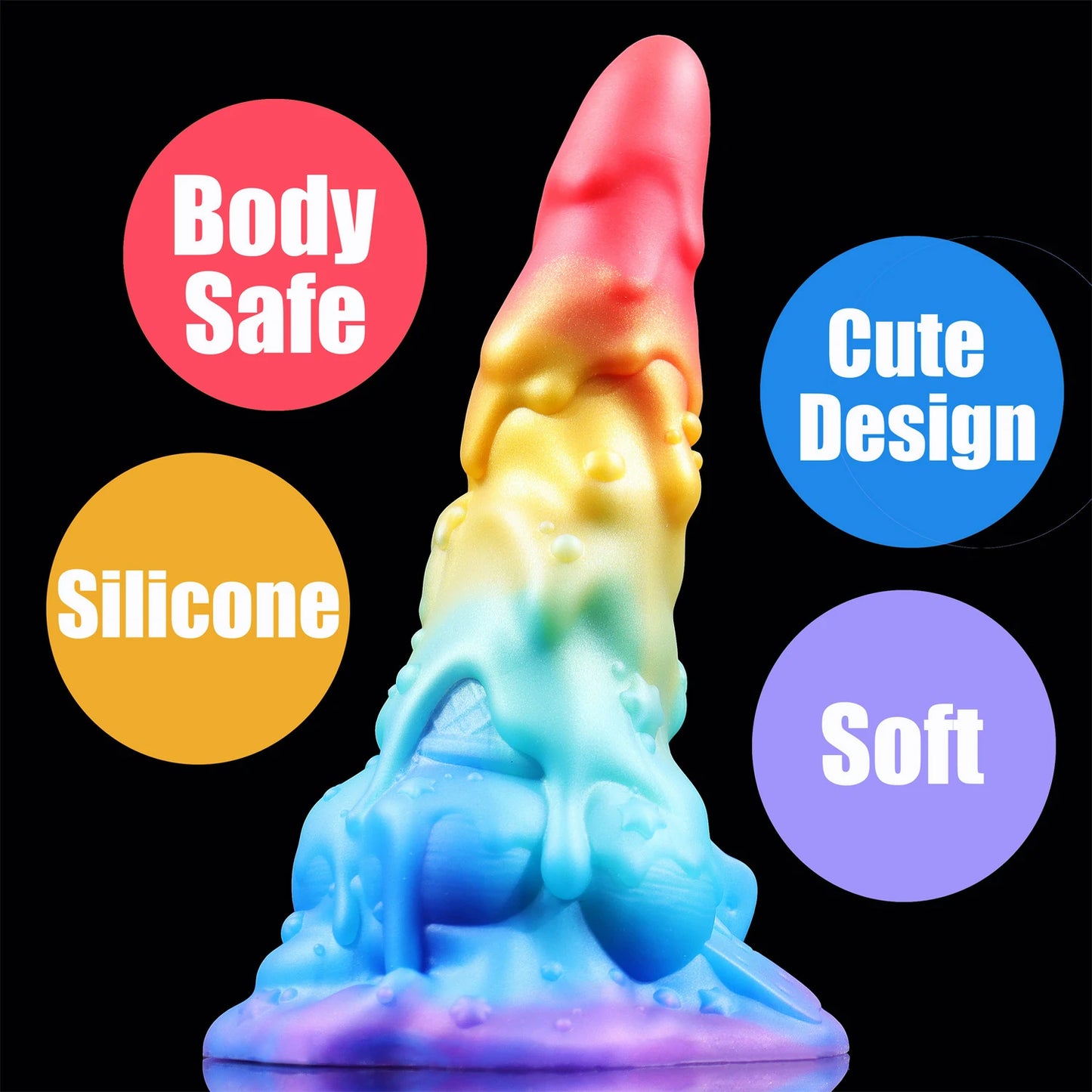 Flexible Rainbow Ice Cream Dildo
