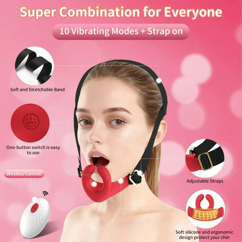 Wireless Remote Control Mouth Gag Egg Vibrator for Couples