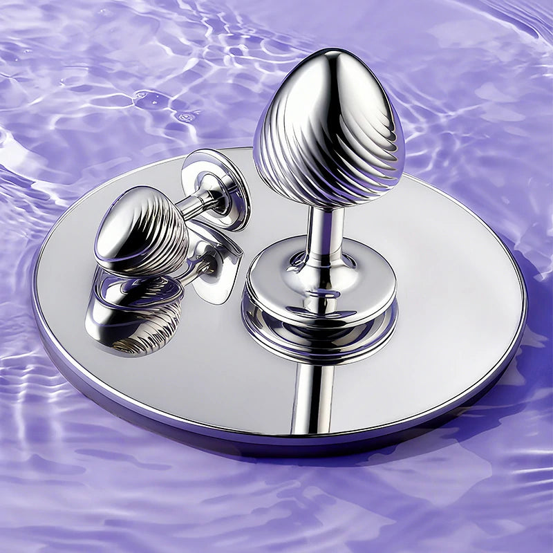 Crown Jewels Ribbed Gemstone Metal Butt Plug Collection