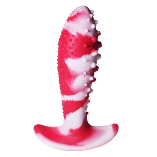 Color-Changing Soft Liquid Silicone Textured Anal Plug with Anchor Base