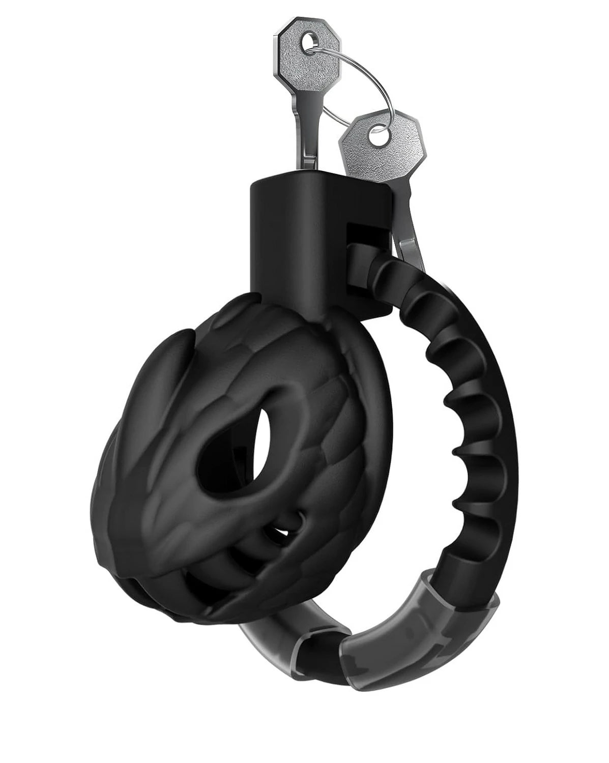 Fantasy Dragon Head Chastity Cage – Adjustable Ring Male Chastity Device