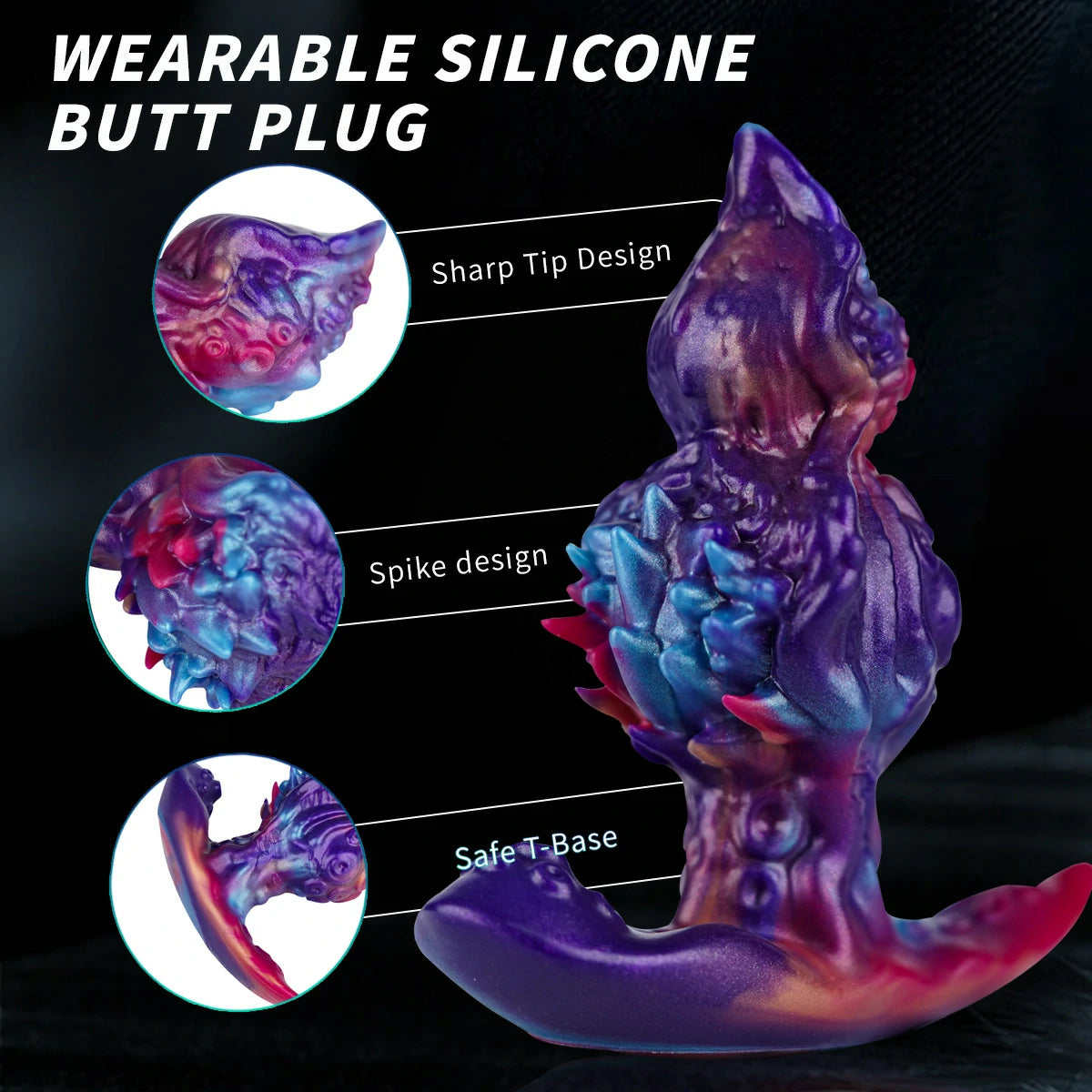 Special-shaped Silicone Anal Plug with Anchored Safety Base
