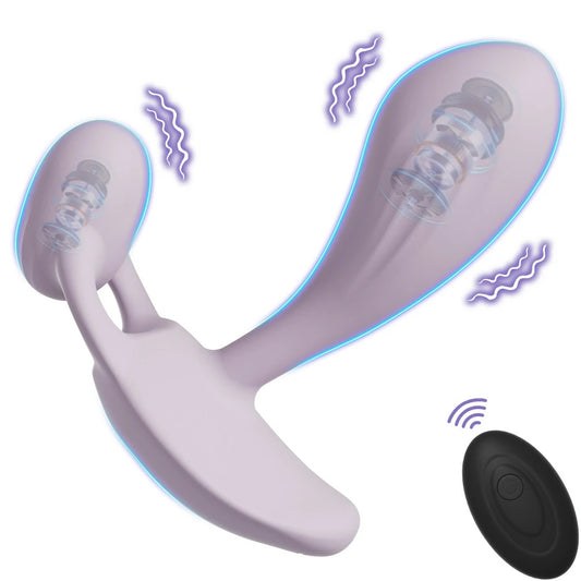 Remote-controlled wearable vibrating egg-style dildo
