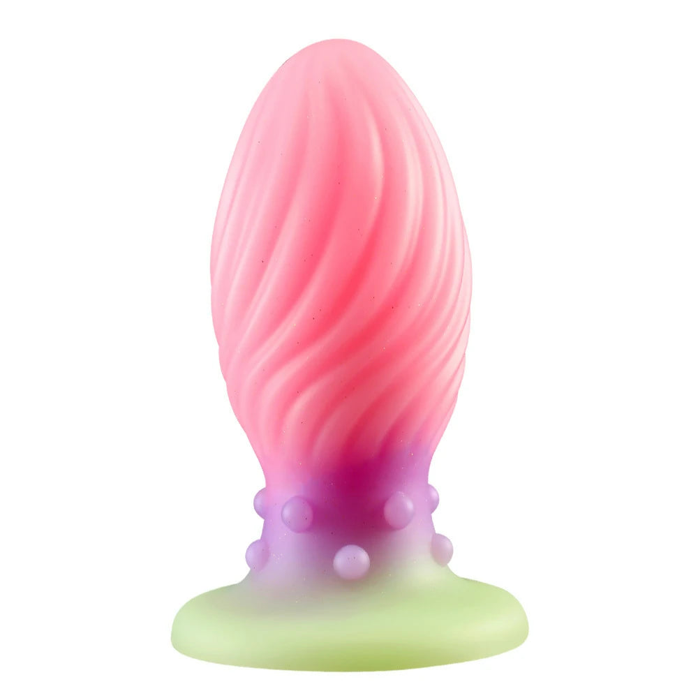 Spiral Ripple Teardrop Silicone Anal Plug