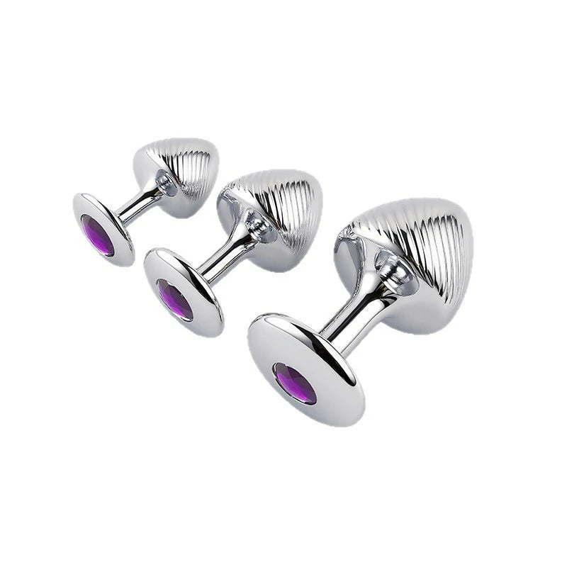 Crown Jewels Ribbed Gemstone Metal Butt Plug Collection