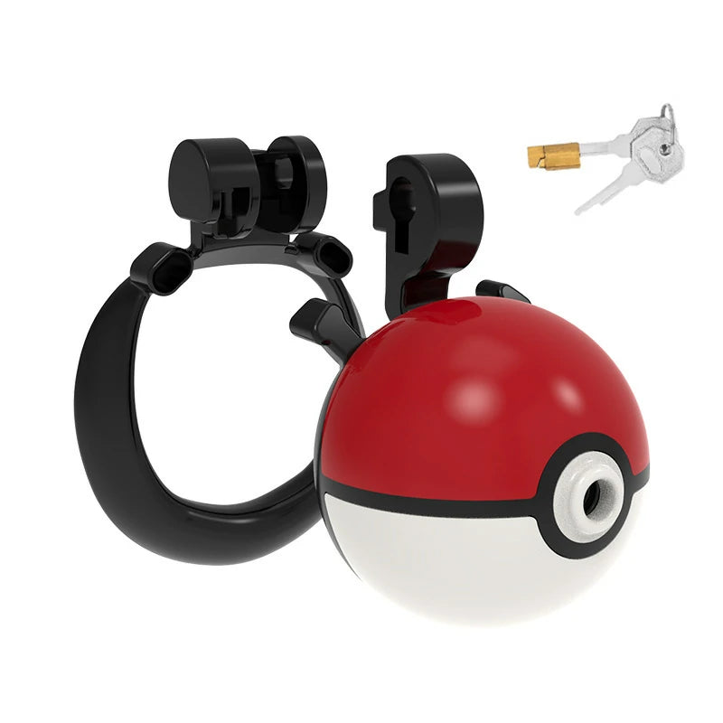 Pokemon Pokeball Style Resin Male Chastity Cage Set