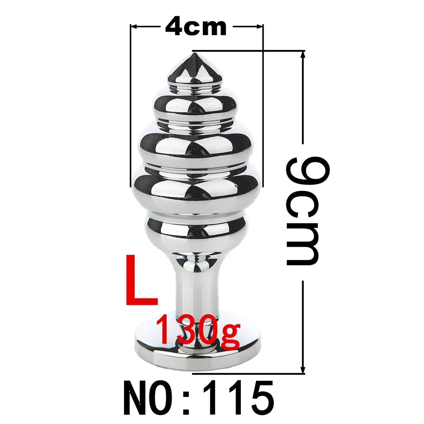 Diamond Spiral Metal Butt Plug 3 Size