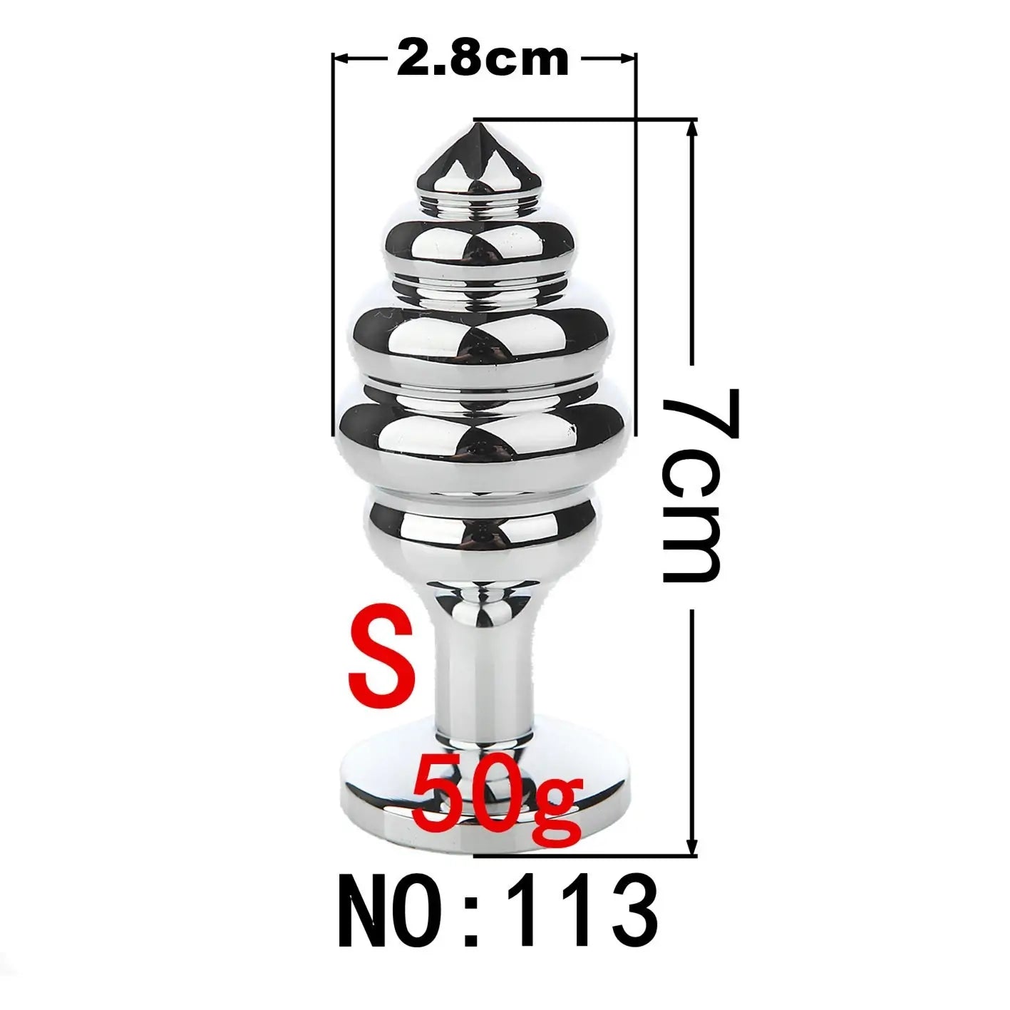 Diamond Spiral Metal Butt Plug 3 Size
