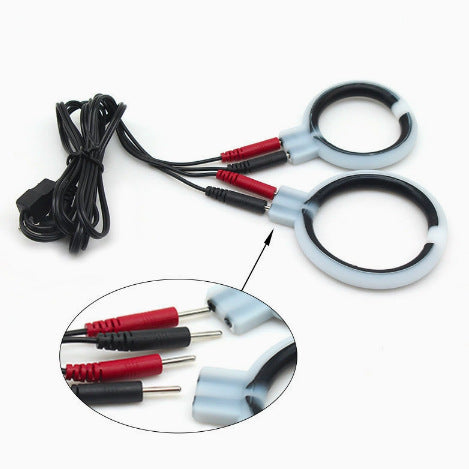 E-Stim Silicone Penis Rings Set with Connecting Wires