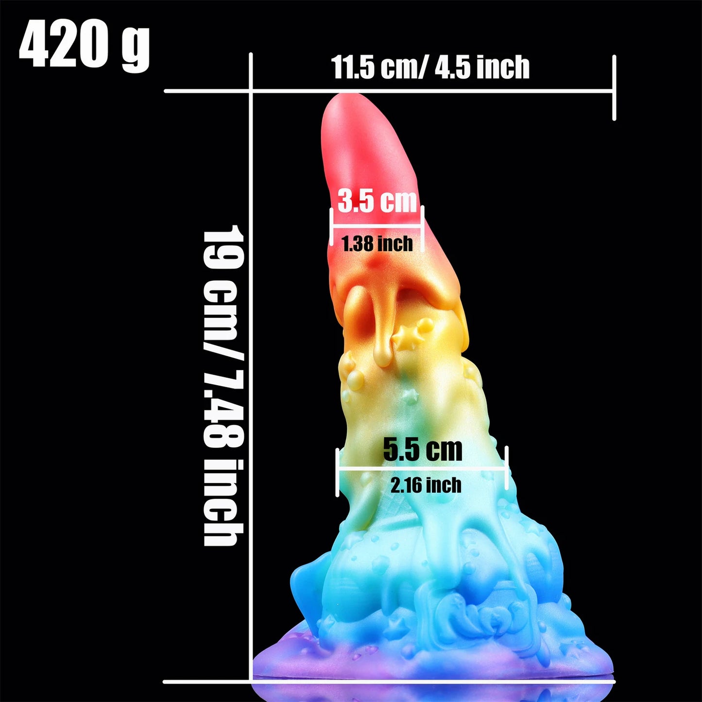 Flexible Rainbow Ice Cream Dildo