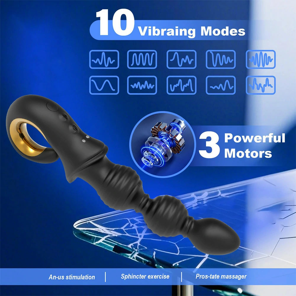PulseBead Inflatable Vibrating Anal Beads