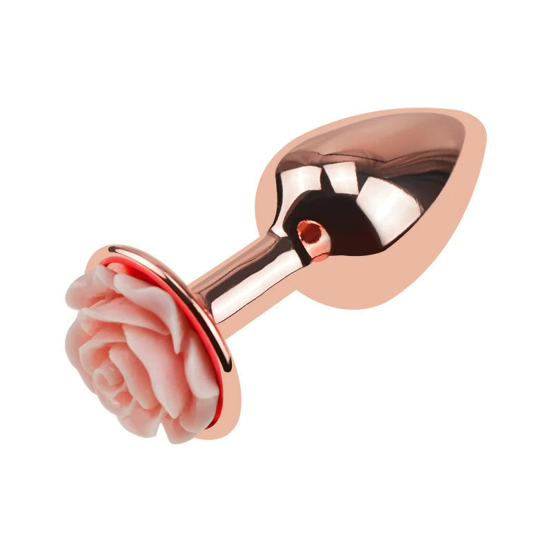 Anesidora  Pink Rose-Accented Metal Plug