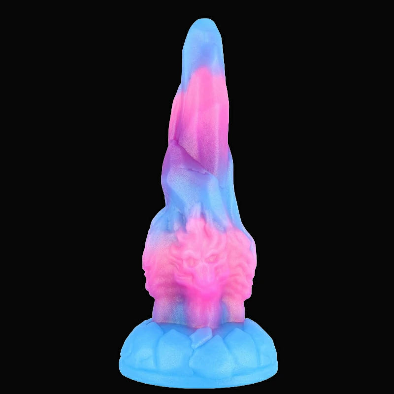 Multicolor Textured Ridge Silicone Dildo