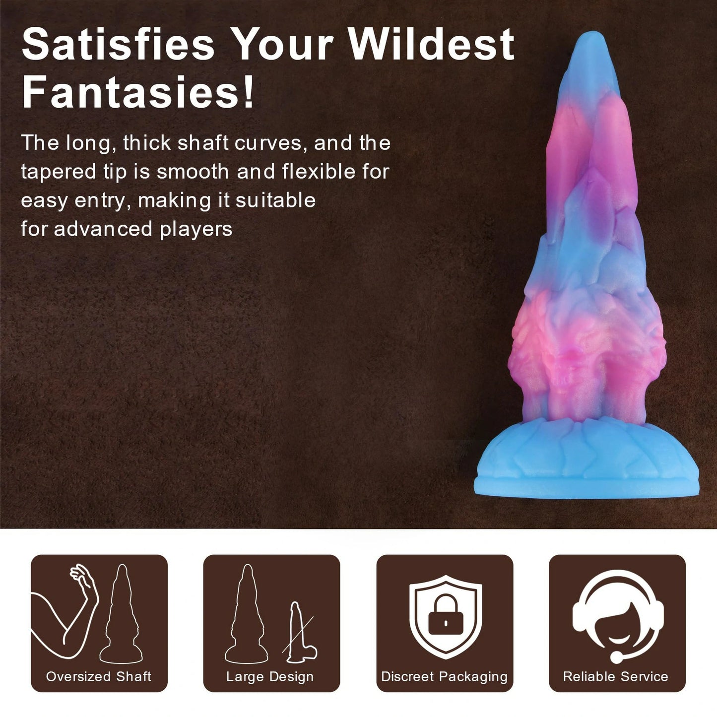 Multicolor Textured Ridge Silicone Dildo