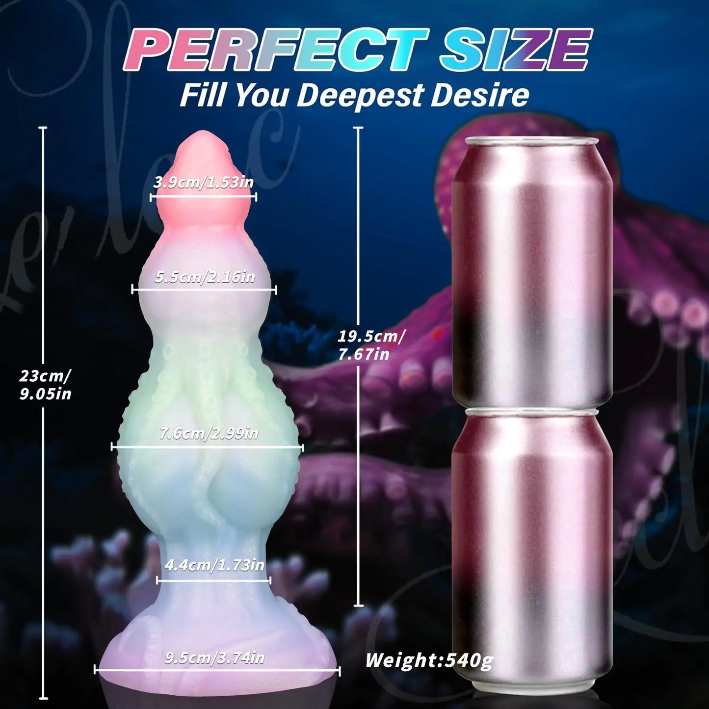 Octo Fantasy Silicone Tentacle Dildo 9 Inches