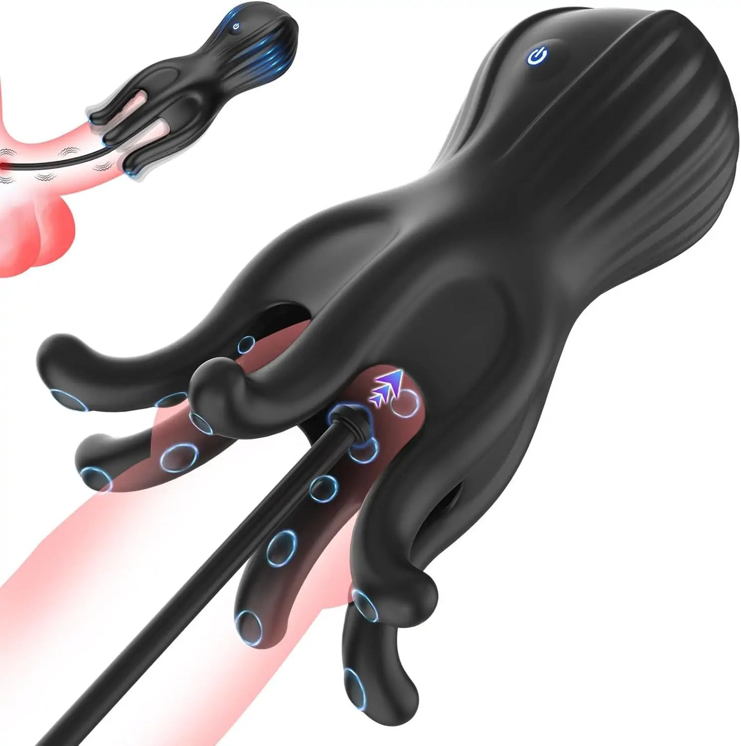 Octopus Glans Massager with Detachable Sounding Rod