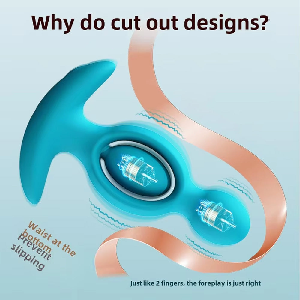 Pagoda Anal Beaded Vibrating Butt Plug with Remote Control