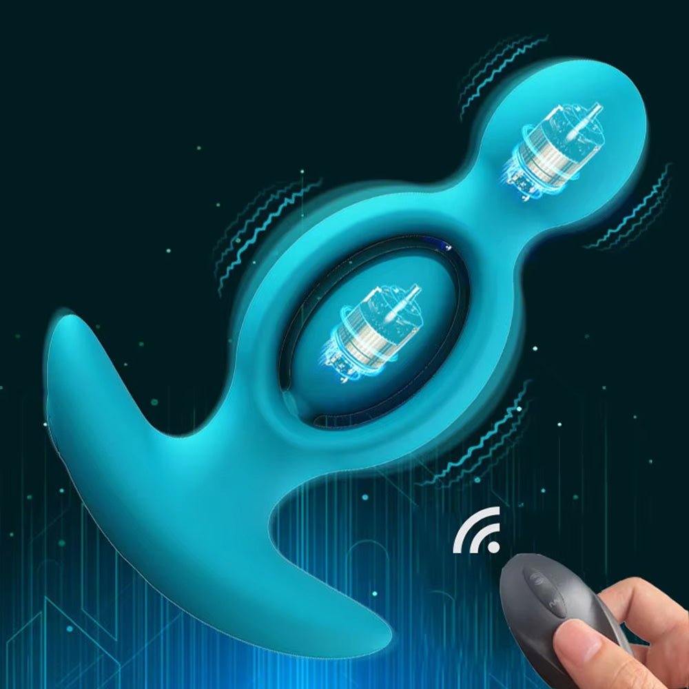 Pagoda Anal Beaded Vibrating Butt Plug with Remote Control