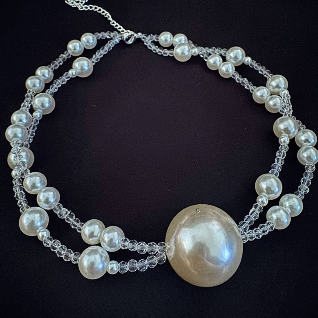 Pearl Ball Gag Choker Strap