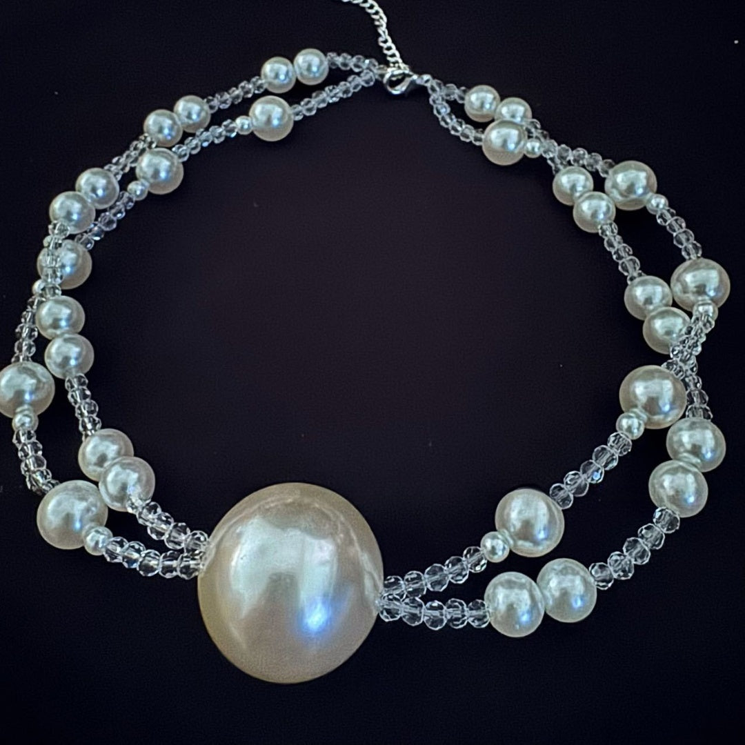 Pearl Ball Gag Choker Strap