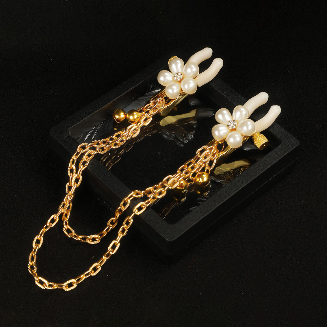 Pearl Nipple Clamps with Bells