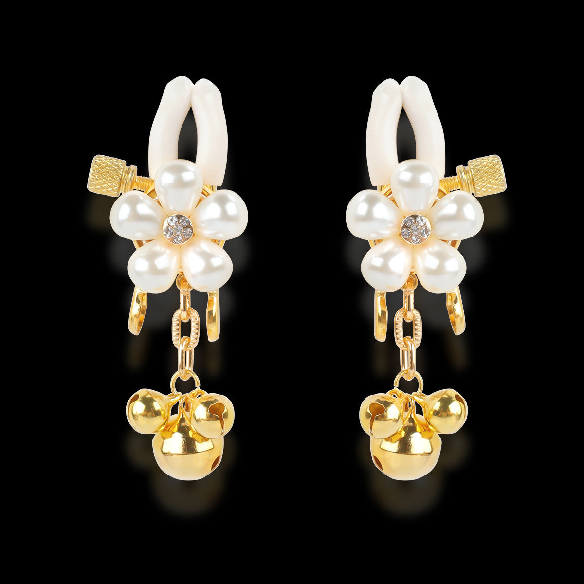 Pearl Nipple Clamps with Bells