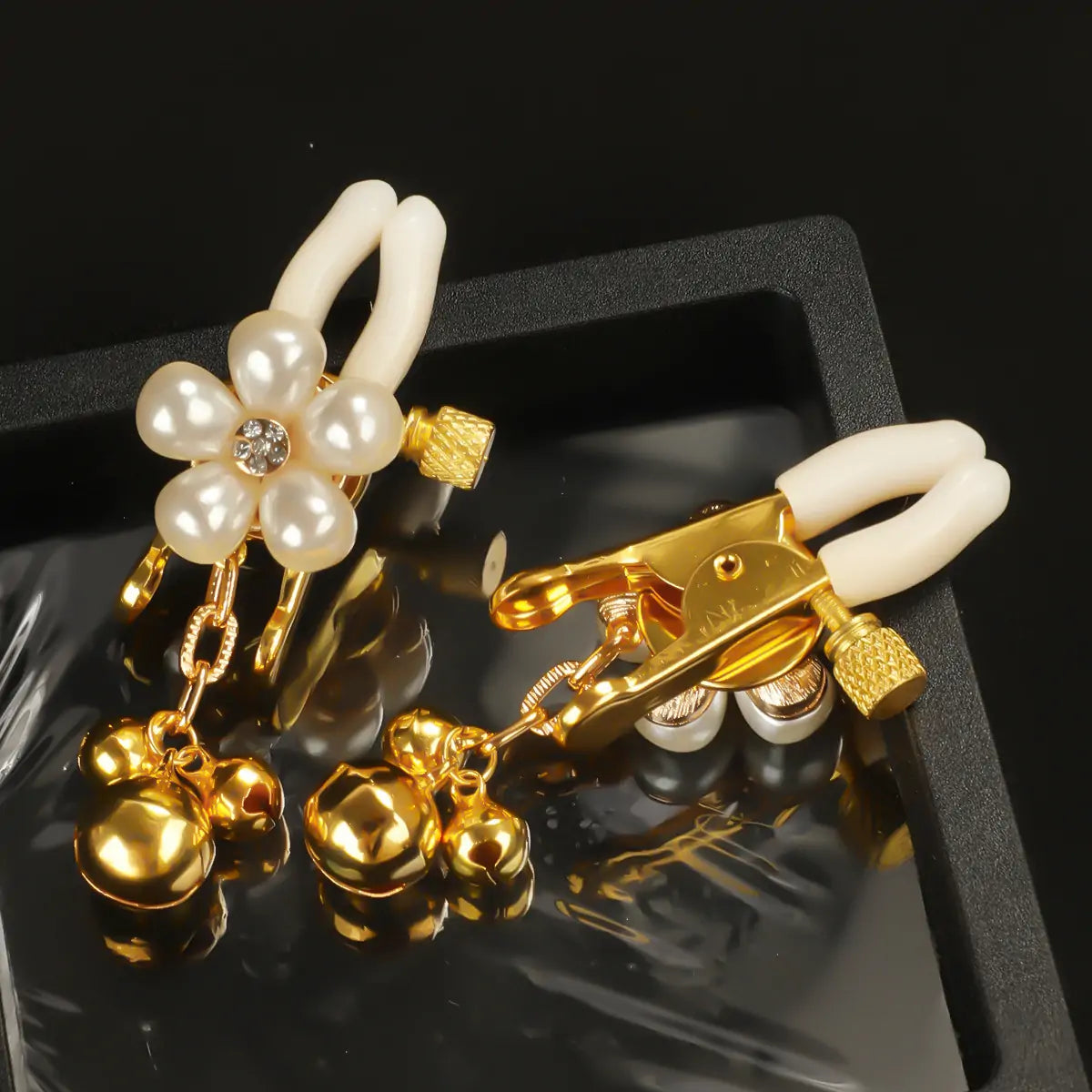 Pearl Nipple Clamps with Bells