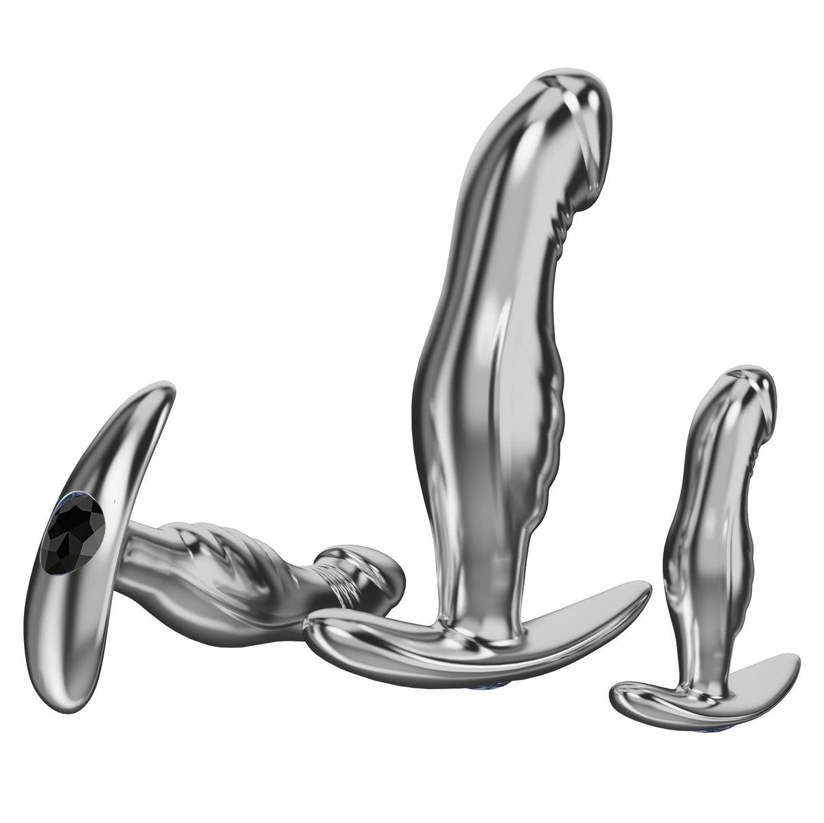 Penis-Shaped Metal Butt Plug – Gemstone Anchor Base