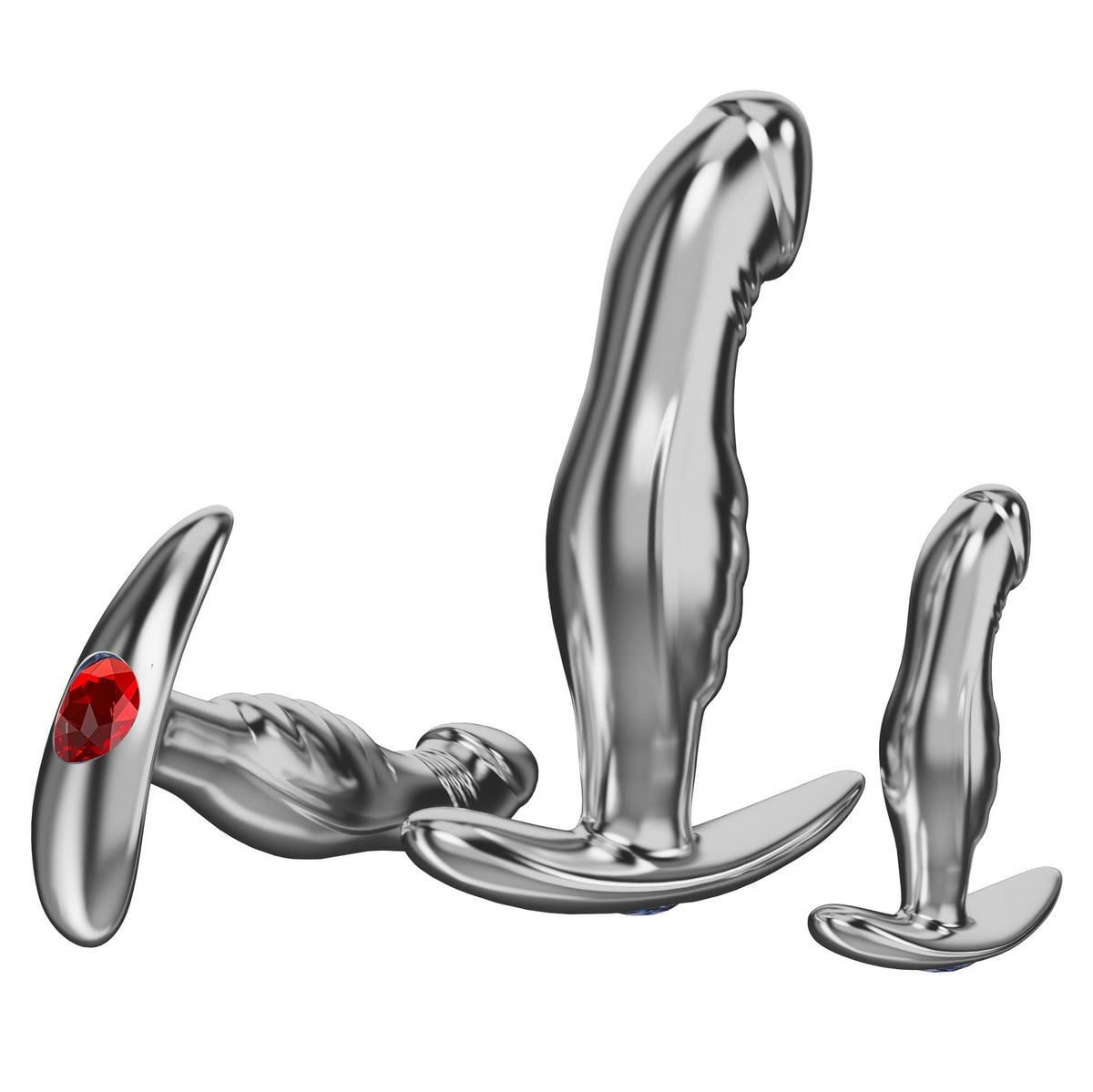 Penis-Shaped Metal Butt Plug – Gemstone Anchor Base