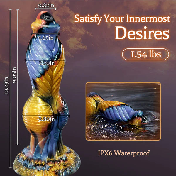 Phoenix - Twisted Unicorn Worship Animal Texture 7 Thrusting Vibrating Big Sucker Monster Dildo 10.23 Inch