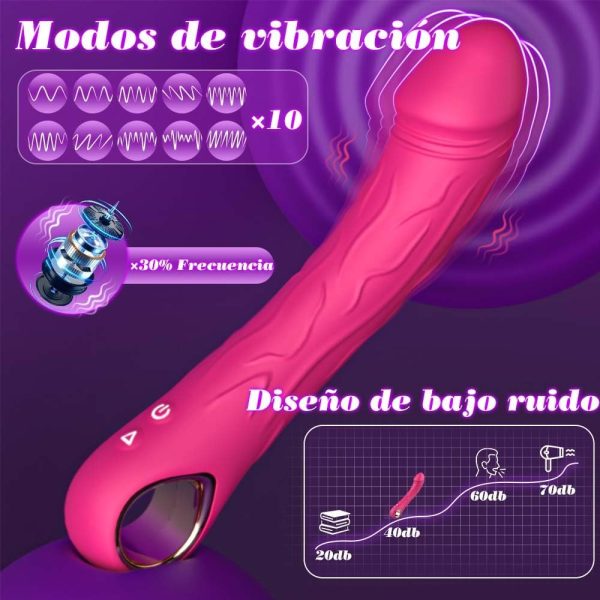 Pink Vibrator Dildo -3 Thrusting Modes