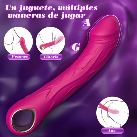 Pink Vibrator Dildo -3 Thrusting Modes