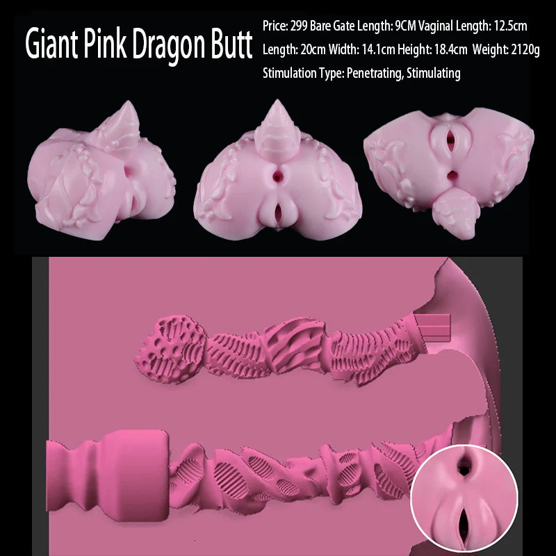 Pink Dragon Girl Booty Stroker – Dual Channel Pocket Pussy