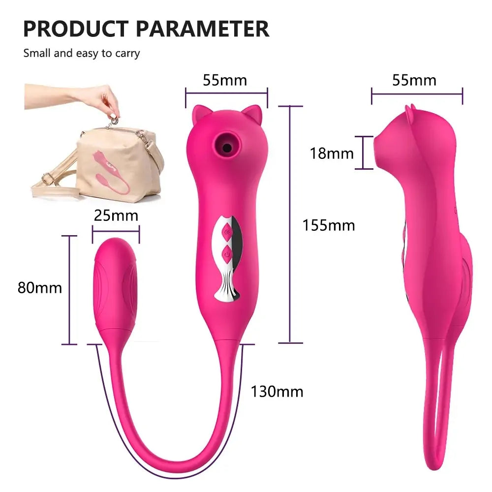 Pink Pussycat Bullet Vibrator – Suction and Vibration