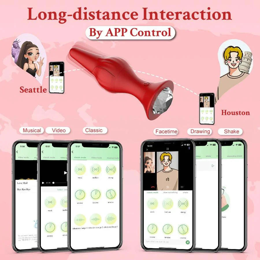 Plug Anal Diamond Vibrating & Remote 5.7 Inches